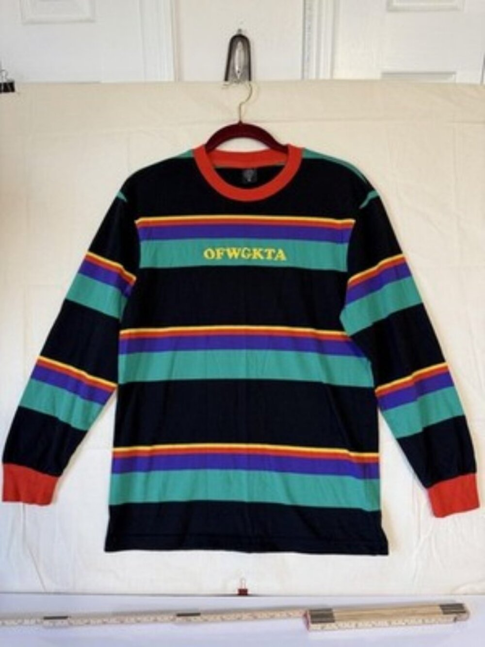 OFWGKTA Shirt Mens M Multicolor Stripe Long Sleeve Crew Neck Streetwear Hip Hop